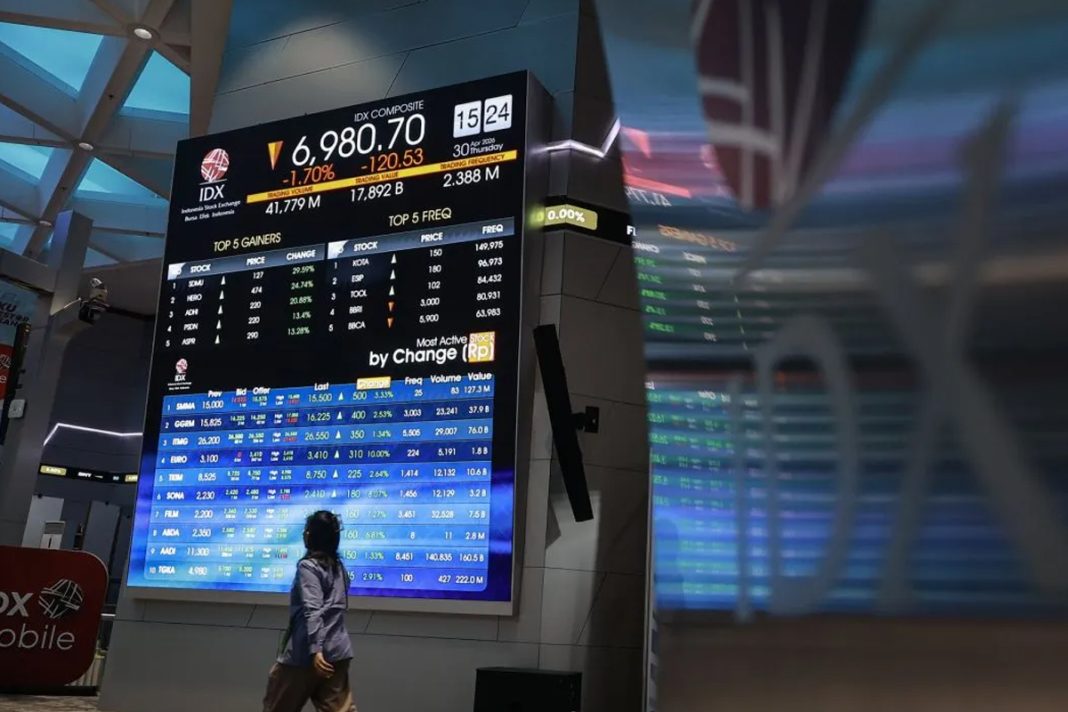 Grafik pergerakan IHSG di Bursa Efek Indonesia yang menunjukkan tren penguatan tipis di tengah berita pelebaran defisit APBN 2026.